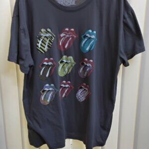 Rolling Stones Novelty Gray T-Shirt with Signature Logo
